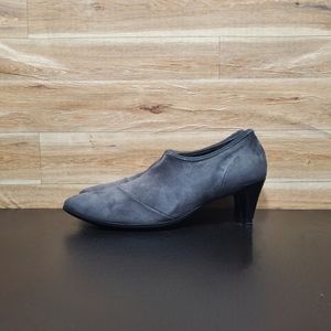 Ecco Shape 45 Suede Leather Ankle Boots Gray Shoes Women's Size 5 EU 36